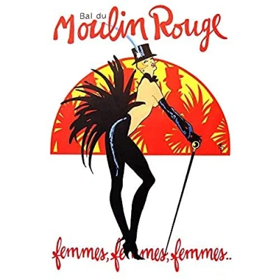 Image of Wee Blue Coo Burlesque Moulin Rouge Paris Girls Unframed Art Print Poster Wall Decor 12X16 Inch