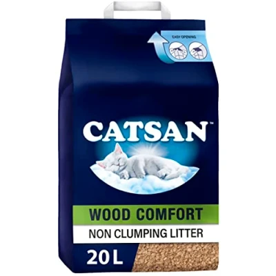 Image of Catsan Wood Comfort Litter, 100 Percent Biodegradable, Extra Absorbent, 20 Litre Bag