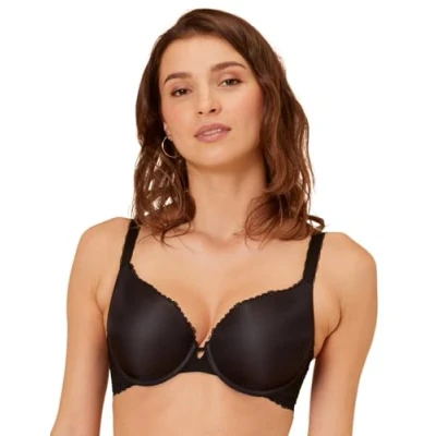 Image of Simone Perele Women&#039;s Confiance Seamless Contour Plunge T Shirt Bra, Black, 34D