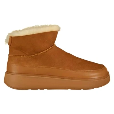 Image of Fitflop Women&#039;s Gen FF Ultra Mini Double Faced Shearling Boots Ankle, Desert Tan, 5 UK