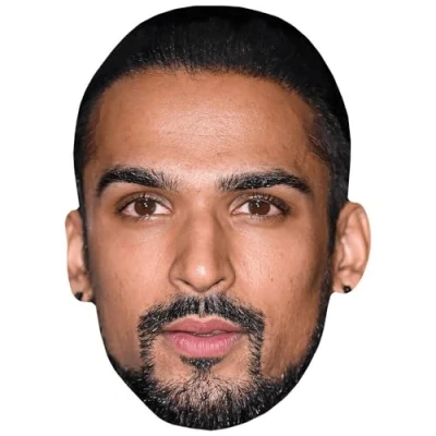 Image of Aaron Thiara (Beard) Celebrity Mask, Flat Card Face, Fancy Dress Mask