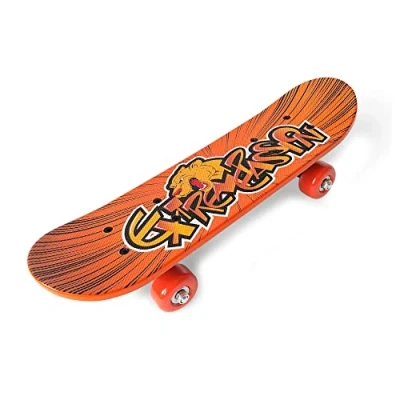 Image of HGL SV21493 OZBOZZ Youth Plastic Skateboard 17 INCH Mirror Graphic, Multiple Colours