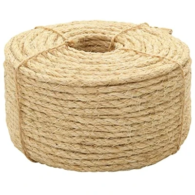 Image of vidaXL 100% Natural Sisal Rope, 6 mm Thick, 500 m Long All Purpose, Durable, and Eco Friendly Rope for Indoor Outdoor Use