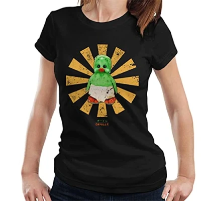 Image of Cloud City 7 Orville The Duck Retro Japanese Women&#039;s T Shirt Black