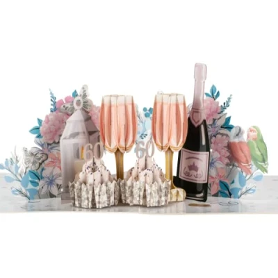 Image of Cardology Diamond Wedding Anniversary Pop Up Card 60th Handmade