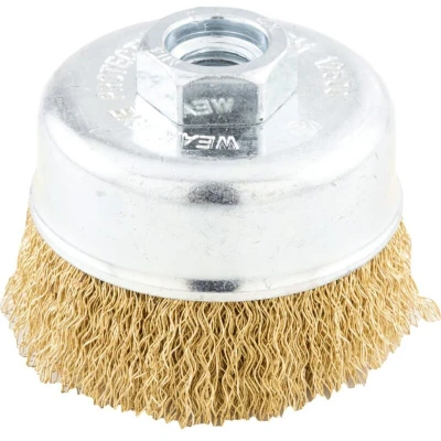 Image of York 75MM X M14 Cup Brush Twist Knot Brass Coated Steel Wire 30SWG