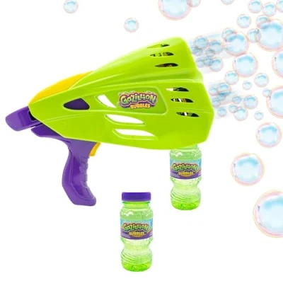 Image of Gazillion Double Bubble Blaster 2 in 1, Handheld &amp; Freestanding, Machine for Kids, Parties, Celebrations and Outdoors Plus Party Mode Colour Changing LED Lights Toys Gifts Ages 3+