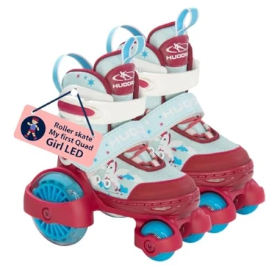 Image of HUDORA My First Quad LED girl/boy in various sizes roller skates with comfortable adjustable over 4 stylish childrens for boys &amp; girls up to 20kg