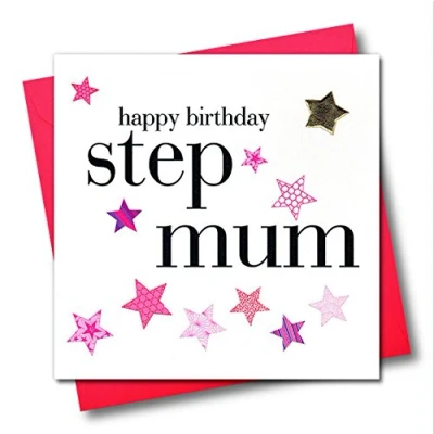 Image of Claire Giles Hearts and Stars Happy Birthday Step Mum Card