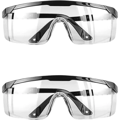 Image of shuangtuo 2 PCS Safety Goggles Anti Fog Saliva Eye Full Vision For Glasses Wearers Transparent