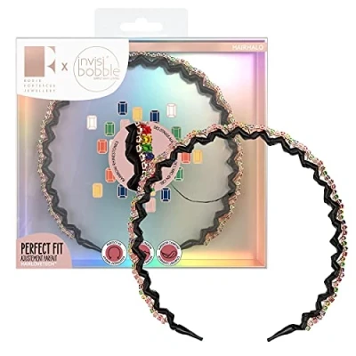 Image of Invisibobble Hairhalo &quot;Trendy Treasure&quot; Headband, 1 x Adjustable Crystal Stone, Colourful Girls &amp; Women, Hair Gentle Comfortable, Limited Collection Rosie Fortescue