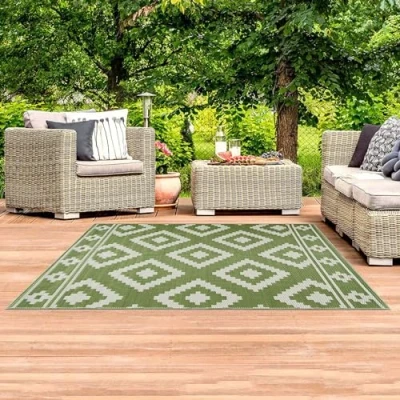 Image of HGTRH Outdoor Rugs for Patios Waterproof, Recycled Plastic Straw Rug, Woven Garden Patio Waterproof Foldable and Portable Rv, Camper, Balcony, Backyard, Deck