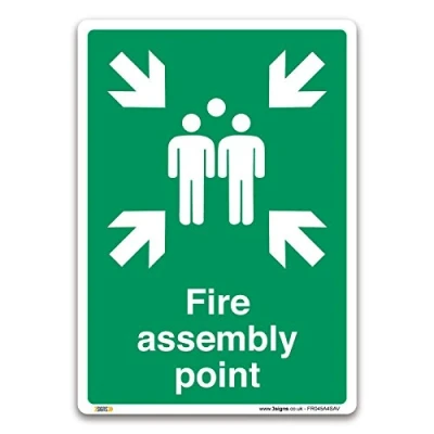 Image of Fire assembly point Sign A4 (297 x 210 mm) Self adhesive Vinyl Action Safety