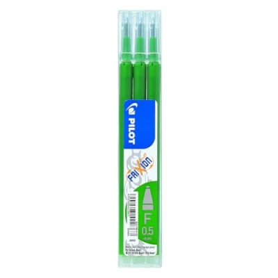 Image of Pilot Pen 2276004F Frixion Clicker Refill, Thickness 0.5 mm, Pack of 3, Green