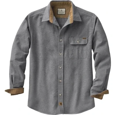 Image of Legendary Whitetails Men&#039;s Tall Size Buck Camp Flannel Solid Shirt, Charcoal Heather, XX Large
