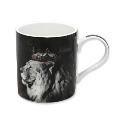 Image of lesser and pavey LP34114 Ceramic Mug Royal Lion design 1 Pc, Black &amp; White