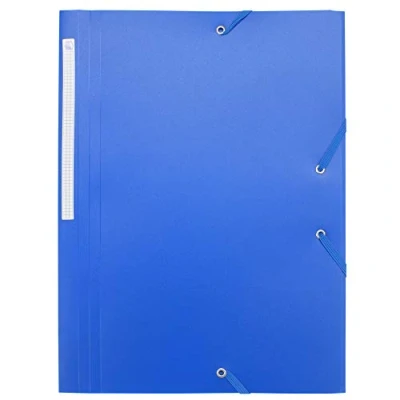 Image of Waytex Elasticated Folder with 3 Flaps Polypropylene 4.5/10 Soft and Opaque A4 Blue 931451 1
