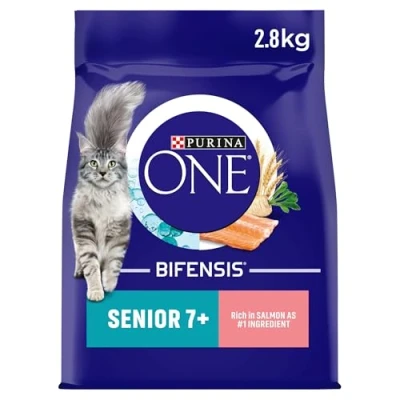 Image of Purina One 7 plus Dry Cat Food with Salmon 2.8KG