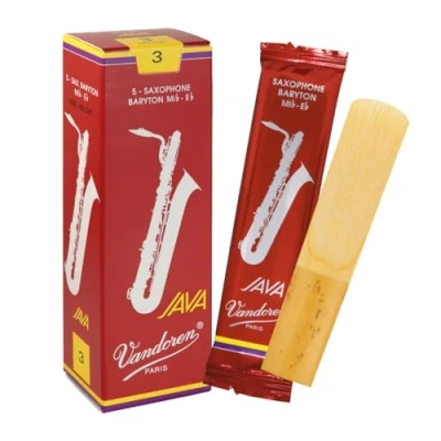 Image of Vandoren &quot;Java Red&quot; Baritone saxophone reeds, box of 5 Strength 3