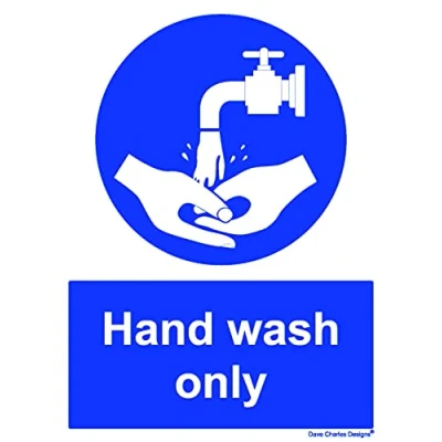 Image of Hygiene Catering Hand Wash Only Self Adhesive Vinyl Sticker A5 150mm x 200mm The clearest Health and safety signs