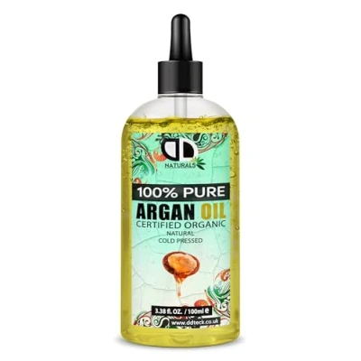 Image of Argan Oil 100% Moroccan Pure Natural for Face &amp; Body Rich in Vitamin E Healthy Skin, Hair Nails No Parabens or SLS Vegan, Cruelty Free (100ml Clear Dropper)