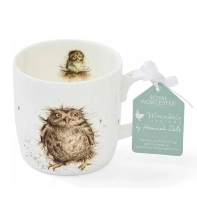 Image of Portmeirion Home &amp; Gifts MMKD5629 XS Wrendale What a Hoot Mug, Ceramic, Multi Colour, 8.5 x 12 8 cm