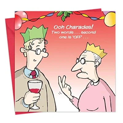 Image of Twizler Merry Christmas Card with Charades Happy Rude Xmas Funny Womens for Her Female Mens Him Male
