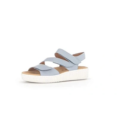 Image of Gabor women&#039;s strappy sandals, replaceable footbed, Blue aquamarine 26, 6 UK