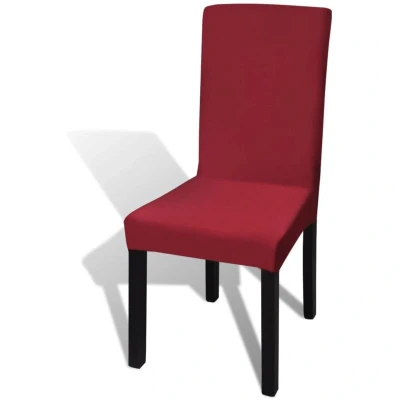 Image of vidaXL 6 pcs Bordeaux Straight Stretchable Chair Cover
