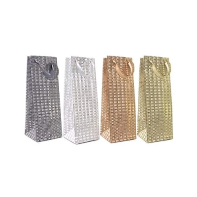 Image of Tallon 7706 Glitter Gradient Wine Spirit Gift Bottle Bags Pack of 12 Assorted Colours