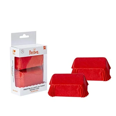 Image of Decora 0339881 Pack of 36 Paper Cups Plum Cake 80 x 50 32 mm Red