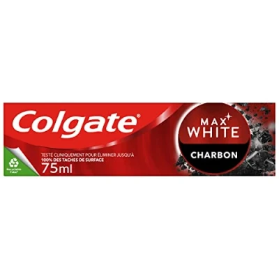 Image of COLGATE Max White Active Charcoal Whitening Toothpaste Removes Plaque and Surface Stains 75 ml