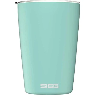 Image of SIGG Coffee Travel Mug Neso Pure Ceram With Tritan Lid Dishwasher Safe Lightweight BPA Free 18/8 Stainless Steel Glacier 0.3 L
