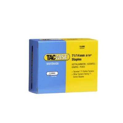 Image of Tacwise 0371 Type 71 / 14 mm Galvanised Upholstery Staples, Pack of 10,000, Silver