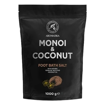 Image of Foot Bath Salt Monoi de Tahiti Coconut 1000g Pedicure Additive with and Oil Natural Sea Care Wellness Relaxation Aromatherapy