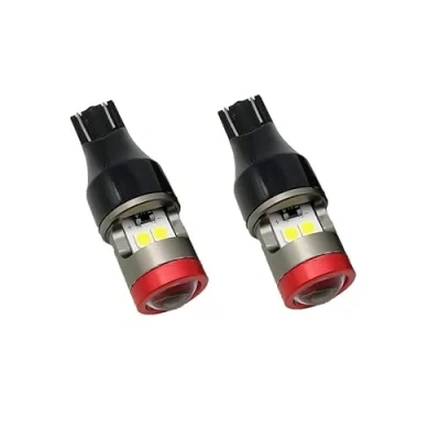 Image of 921 White W16W (12V 24V) 5* 3030 SMD Canbus led Bulbs (5500K) Car Sidelight, Number Plate, Stop/Tail, Rear Brake, Reverse light bulbs, Pack of 2