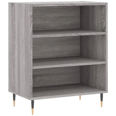 Image of vidaXL Grey Sonoma Sideboard with Ample Storage Engineered Wood Iron Legs For Living Room and Bedroom Decor Display