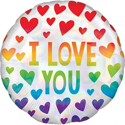 Image of Amscan 4048801 Sd C: Iridescnt Rainbow Hearts