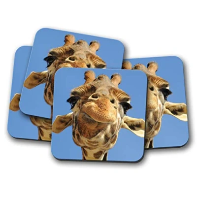 Image of 4 Set Cute Giraffe Coaster Safari Africa Animal Wild Zoo Nature #8956