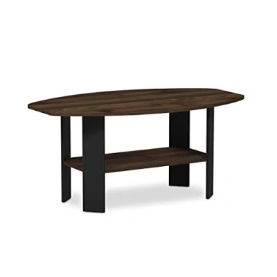 Image of Furinno Simple Design Coffee Table, Side Columbia Walnut/Black