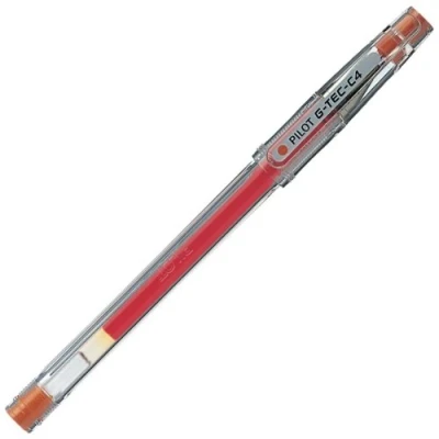 Image of Pilot G Tec C4 Gel Microtip Rollerball Pen, 0.4 mm Tip Orange, Box of 12