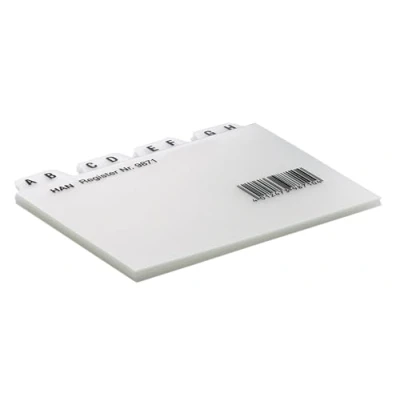 Image of Han Index A Z DIN A7 Landscape Pack of 12 Translucent/Clear