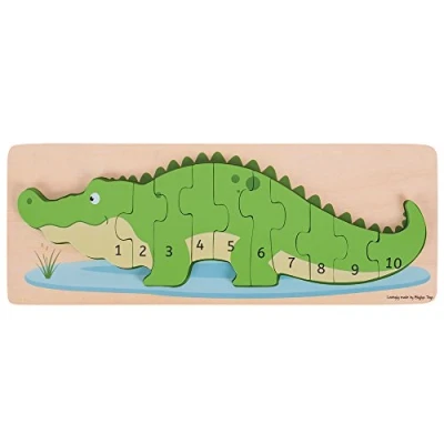 Image of Bigjigs Toys Wooden Crocodile Number Puzzle