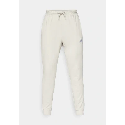 Image of adidas Men&#039;s Essential Three Stripes French Terry Pant, Wonder Alumina/White, M