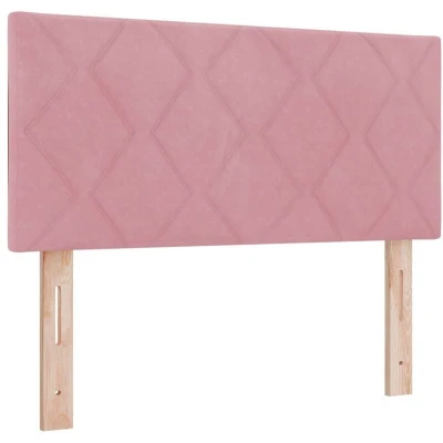 Image of vidaXL LED Headboard Diamond Blocks Design Pink 100 cm Velvet