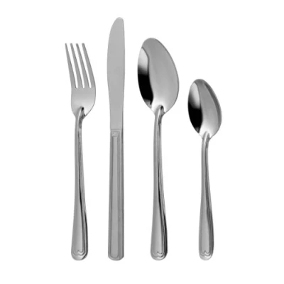 Image of Premier Housewares Cutlery Sets Knife And Fork Set Timeless Spoons Dishwasher Safe Stainless Steel 16 Pieces Silver