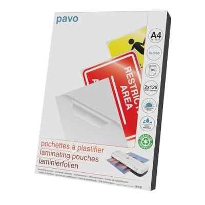 Image of PAVO 2x125 Micron A4 Laminating Pouch (Pack of 100)