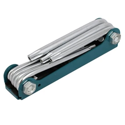 Image of Sourcingmap T9 T40 Foldable Metal Folding Torx Key Wrench Green