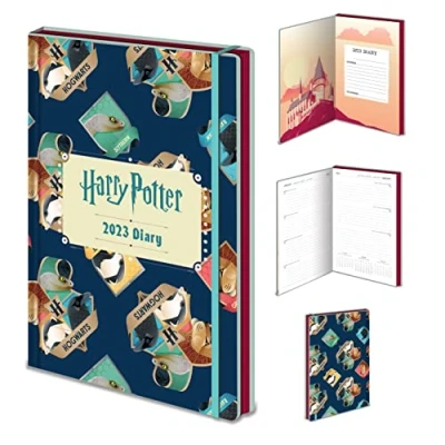 Image of Pyramid International Potter Diary 2023, A5 Hard Cover, Week to a View Planner (Hogwarts Design) Official Merchandise, SR74102, Multi Colour