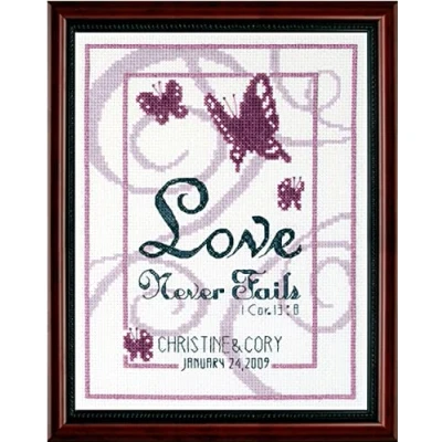 Image of Janlynn Love Never Fails Counted Cross Stitch Kit